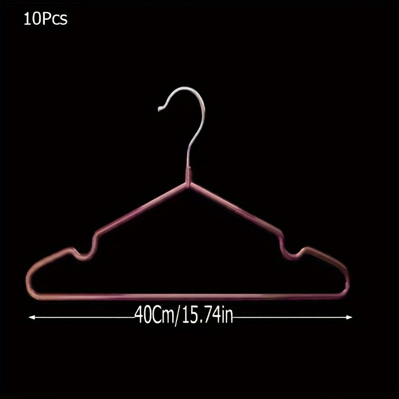 Set of 10 Plastic Coated Thick Hangers: Strong, Waterproof, and Anti-Slip for Organizing Adult Wardrobe