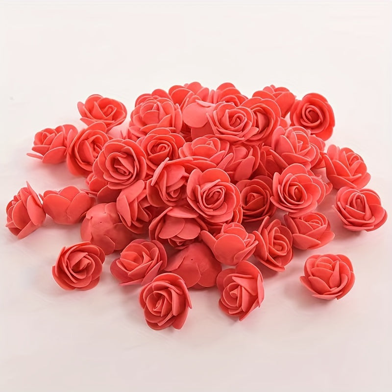 100 artificial rose heads for weddings, garlands, interior decoration, gifts, and holiday decor.