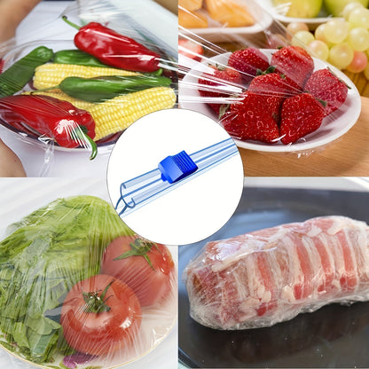 Multipurpose Plastic Wrap Dispenser with 3-Pack, Slide Cutter, Reusable Cling Film/Foil/Parchment Paper Cutter, Kitchen Storage Tool, Safe for Food Contact, Convenient Storage and Usage.