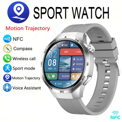 2025 New GPS Motion Trajectory Smart Watch for Men Watch 5 Max with AI Voice Wireless Call NFC, 100+ Sports Modes, Outdoor Sports Men'S Smart Watch, Fitness Tracker with Compass, Father'S