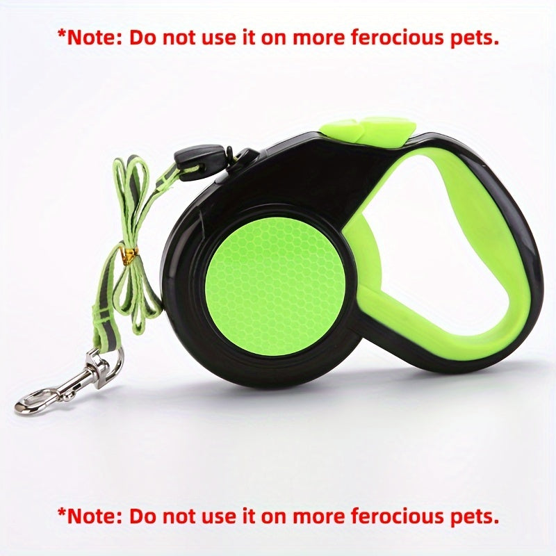 Reflective Dog Retractable Leash - Automatic, Multiple Lengths Available (3m/9.84ft, 5m/16.40ft, 8m/26.24ft), Durable Nylon Material for Outdoor Walking, Pet Accessories | Reflective Leash