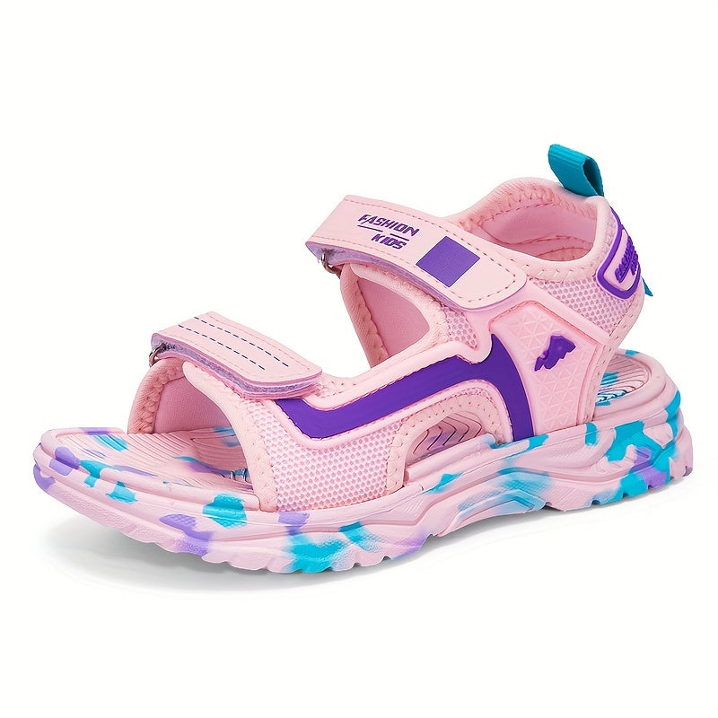 Stylish open-toe sandals with hook & loop fastener for boys, perfect for outdoor activities.