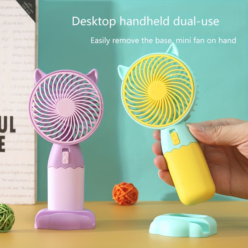 Portable Mini Fan - Rechargeable via USB, Convenient Handheld and Wearable Design for Both Men and Women - Perfect for Office, Outdoor Activities, Traveling, and Camping