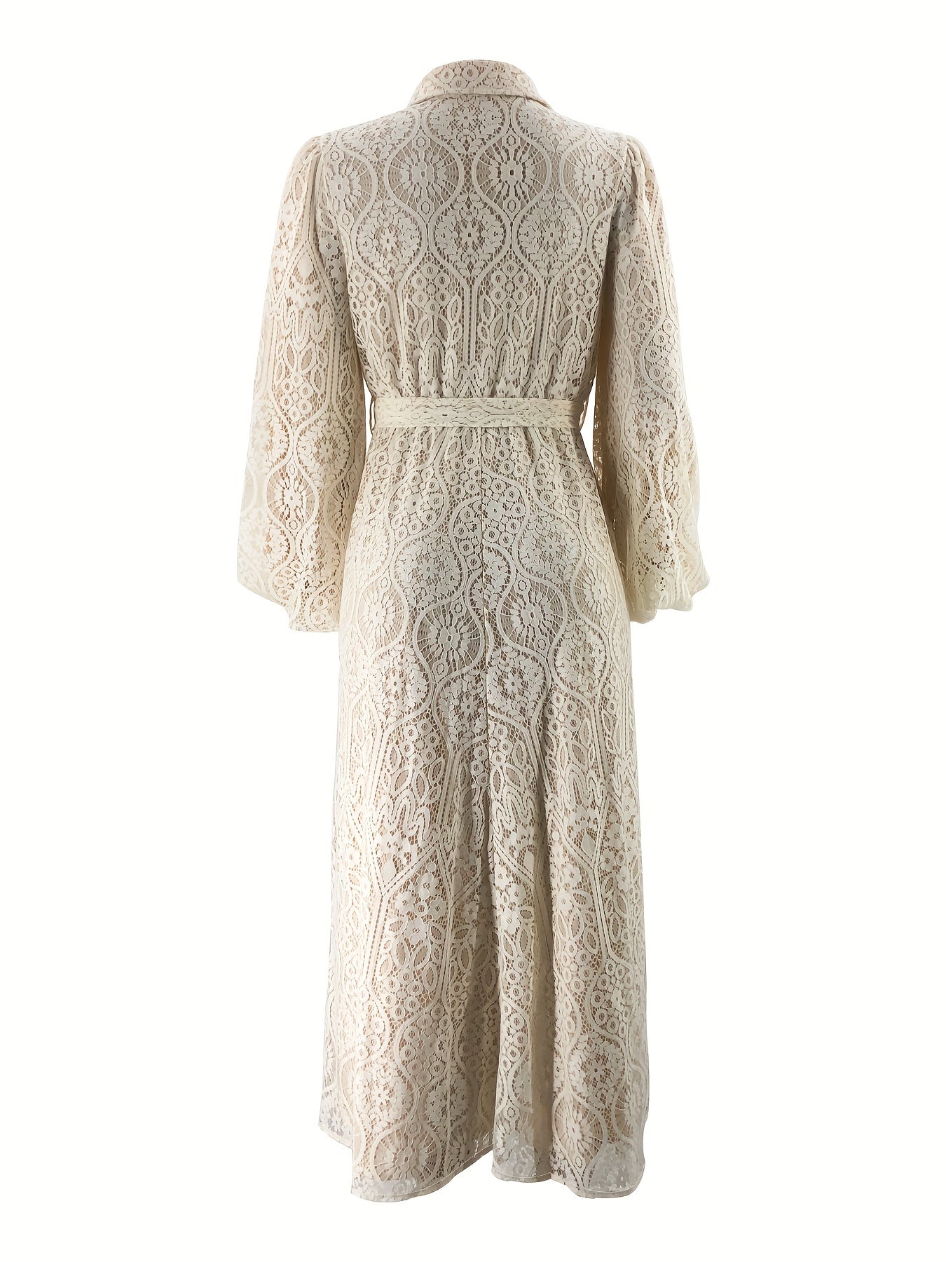 Middle Eastern Muslim Lace Collar Robe Dress for Women