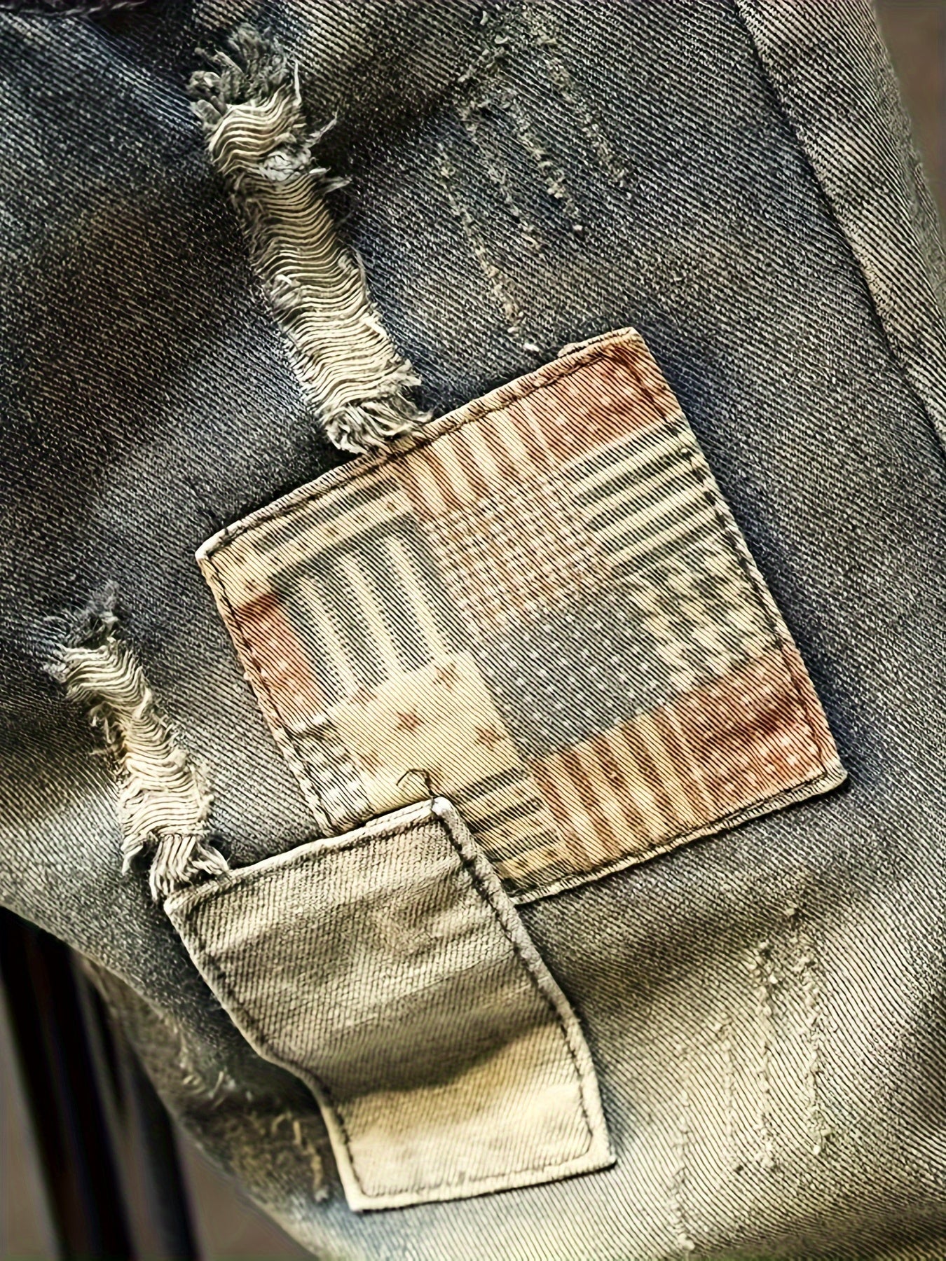 Men's distressed cotton blend jorts, perfect for summer street style.