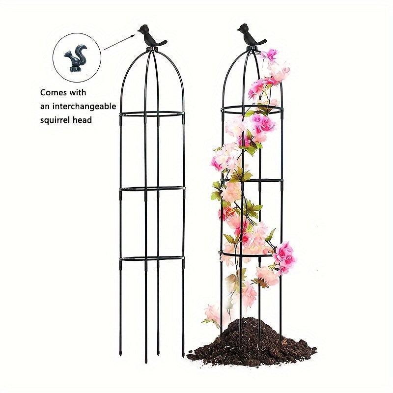 Adjustable Bird Perch Stand for Indoor/Outdoor Plants and Birds, with 2/3/4 Tiers and Support Stake.