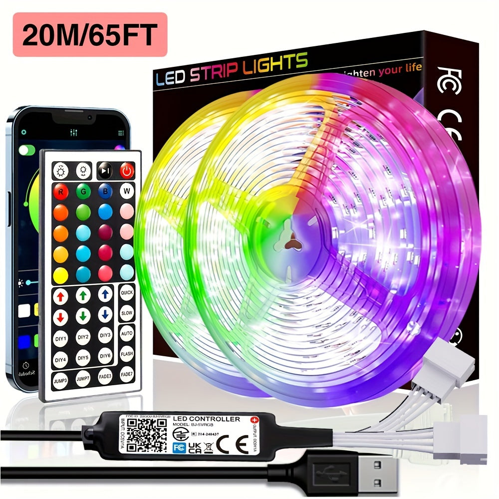 Customizable LED Strip Lights with App & Remote Control for Bedroom decor, TV Ambiance, and Parties