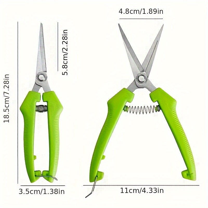 1pc premium stainless steel garden shears for effortless cutting, no battery required, classic style for home gardening enthusiasts.