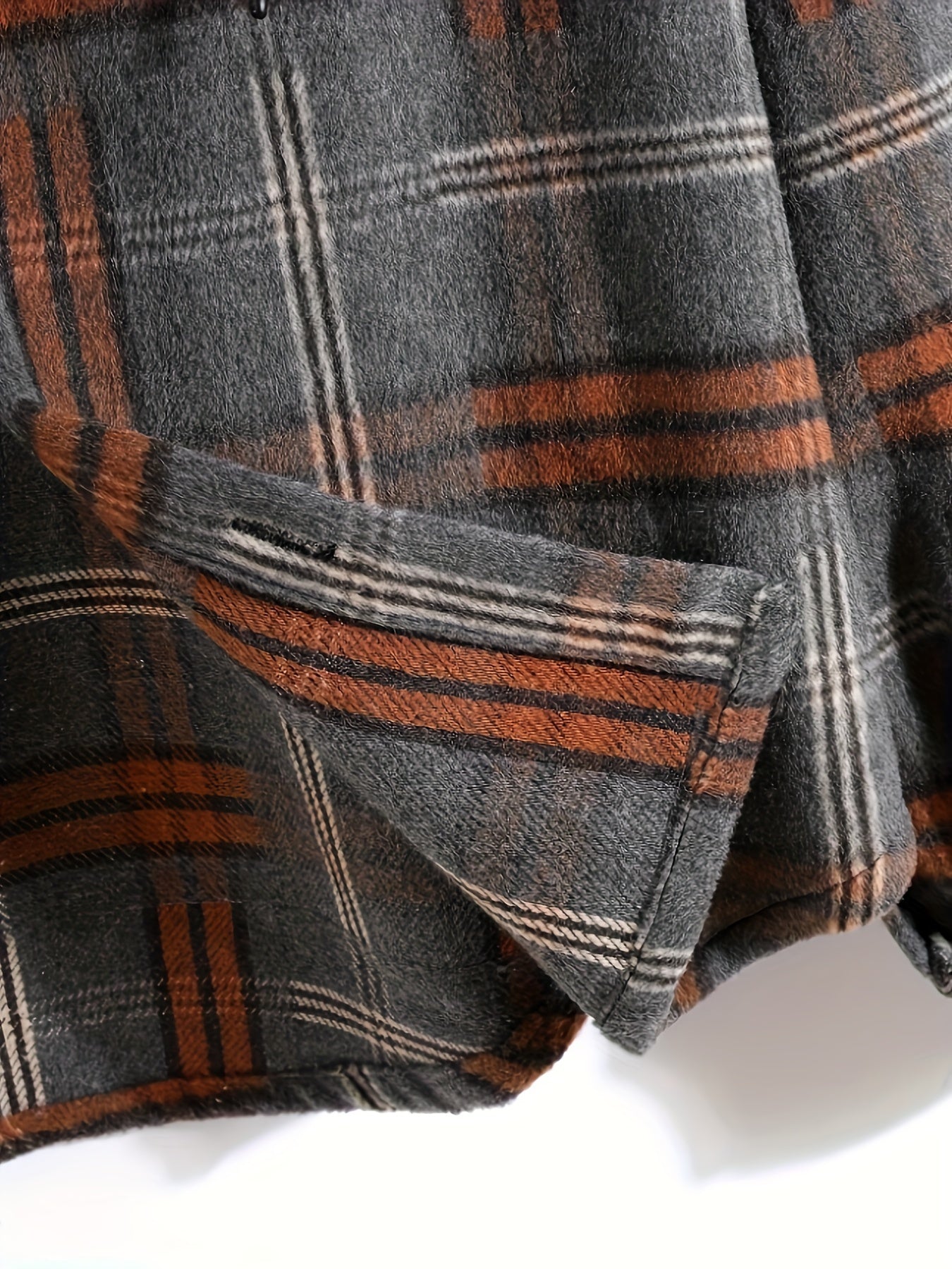 Men's Harajuku Style Plaid Hoodie with Color-Matching Splicing