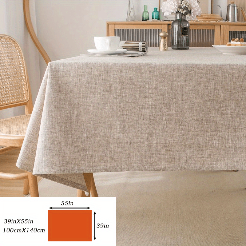 Thick polyester tablecloth in solid color adds elegance to dining and coffee tables with its modern design.