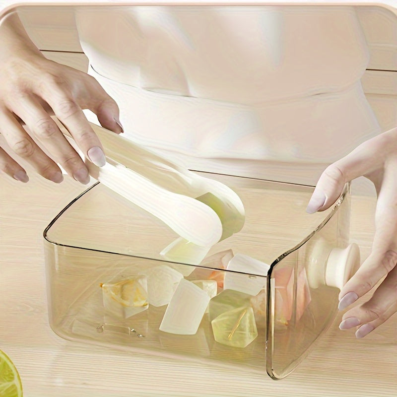 Large capacity, durable, and stackable ice cube tray with easy-release feature. Made of lead-free plastic, this ice cube tray is perfect for home use and can be stacked for convenient storage. Ideal for freezers, this portable ice cube tray is a