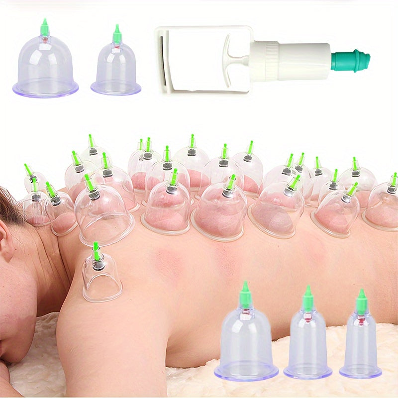 All-in-one Vacuum Cupping Relax Set for Full-Body Massage & Beauty Care with Reusable Suction Cups - Suitable for All Skin Types, Personal Wellness Kit.