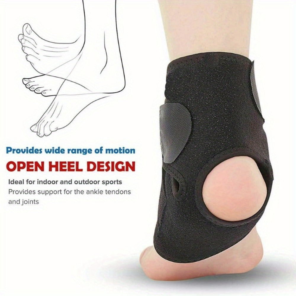 Ankle support strap with adjustable compression and secure closure for basketball and fitness, 43.0cm x 18.49cm.