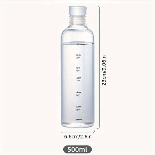 Large capacity, leakproof, drop-resistant sport water bottle with time marker and creative design.