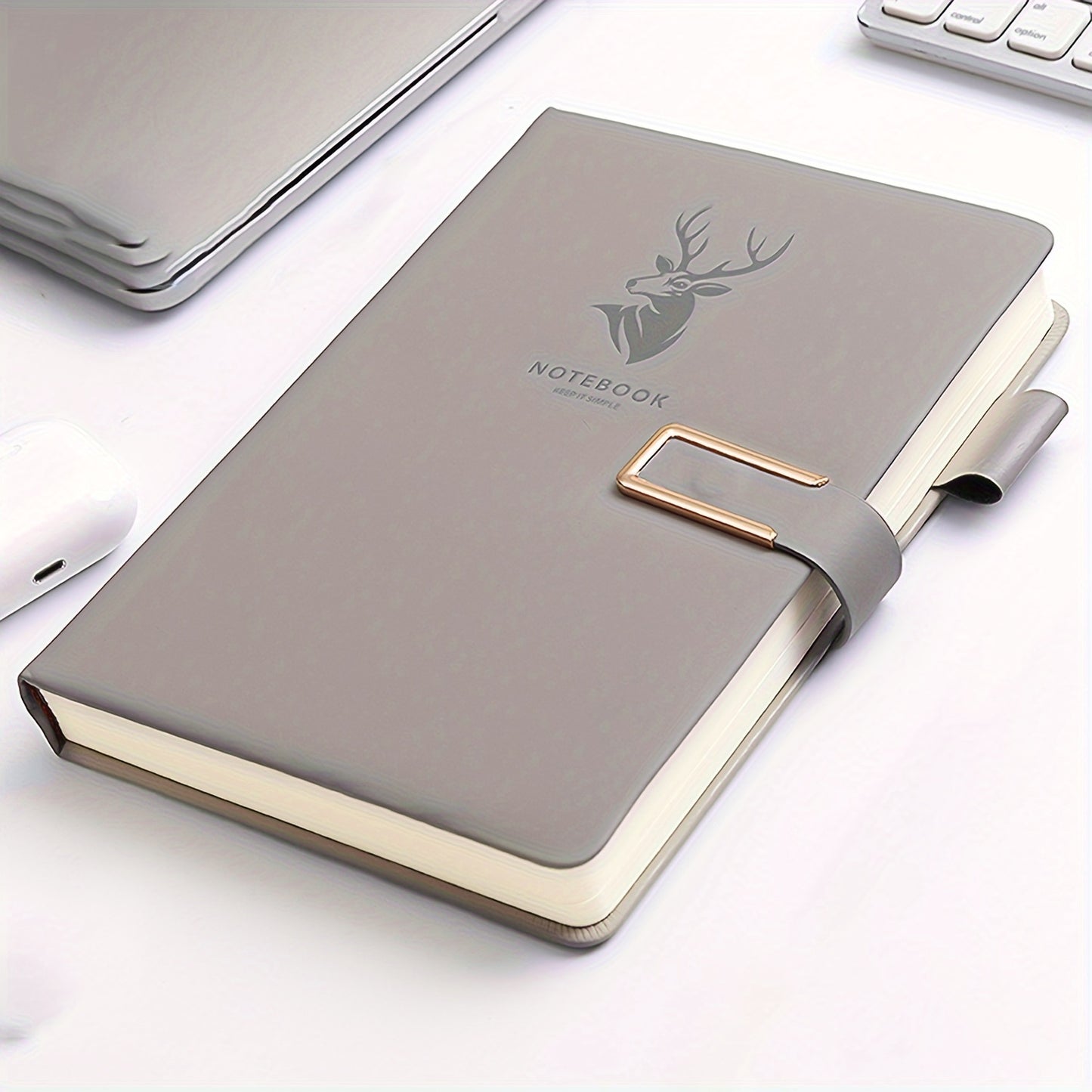 Vintage-style A5 notebook with soft cover, magnetic closure, bookmarks, and waterproof features. Suitable for daily office use or college diary.