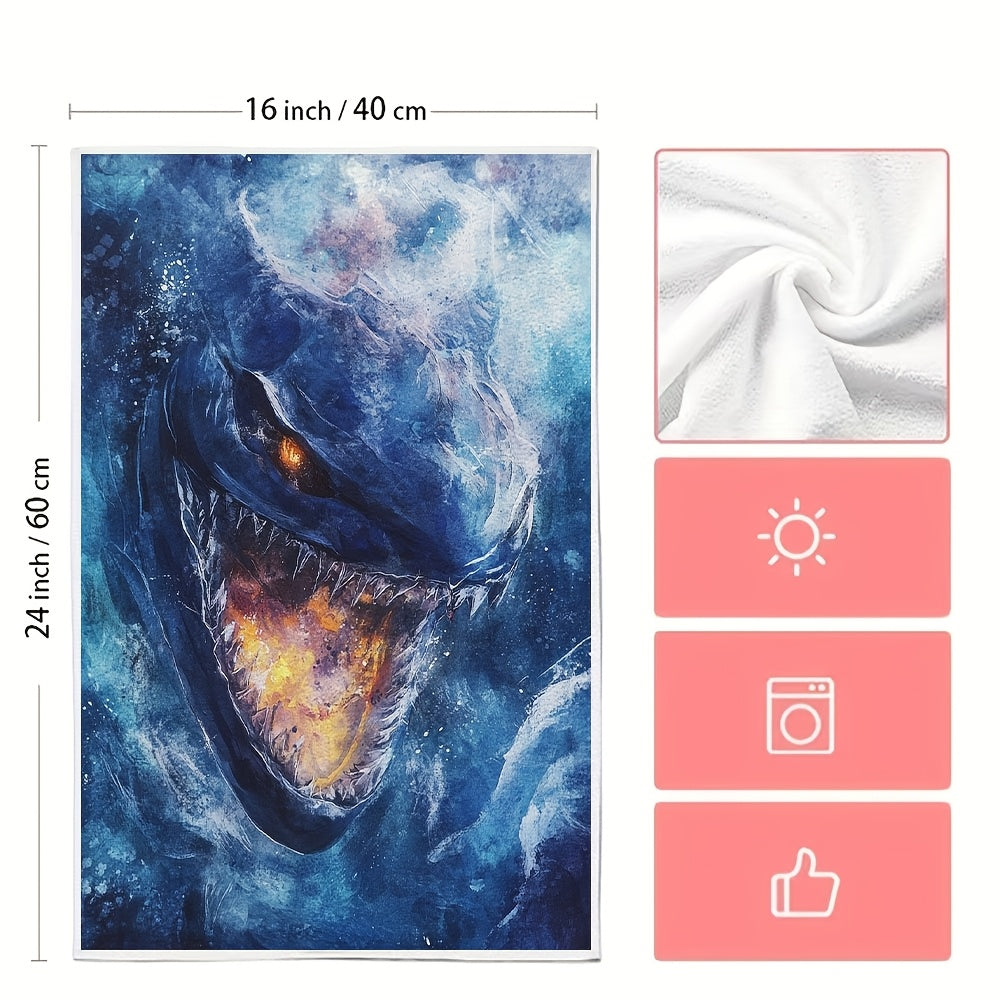 Set of 2 Ultra Soft Kitchen Towels featuring Subnautica Leviathan Design, Highly Absorbent & Machine Washable Dish Hand Towels, Size 40.64x60.96 cm - Ideal for Holiday Decor & Daily Use, Kitchen Hand Towels | Unique Artistic Design | Sturdy and