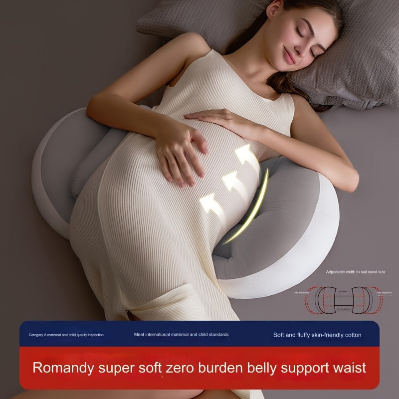 Maternity Pillow for Side Sleepers - Provides Waist Support & Belly Relief, Made with Ultra-Soft Polyester Fiber, Ideal for Pregnancy Comfort