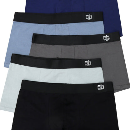 Set of 5 men's cotton boxer briefs, multicolor.