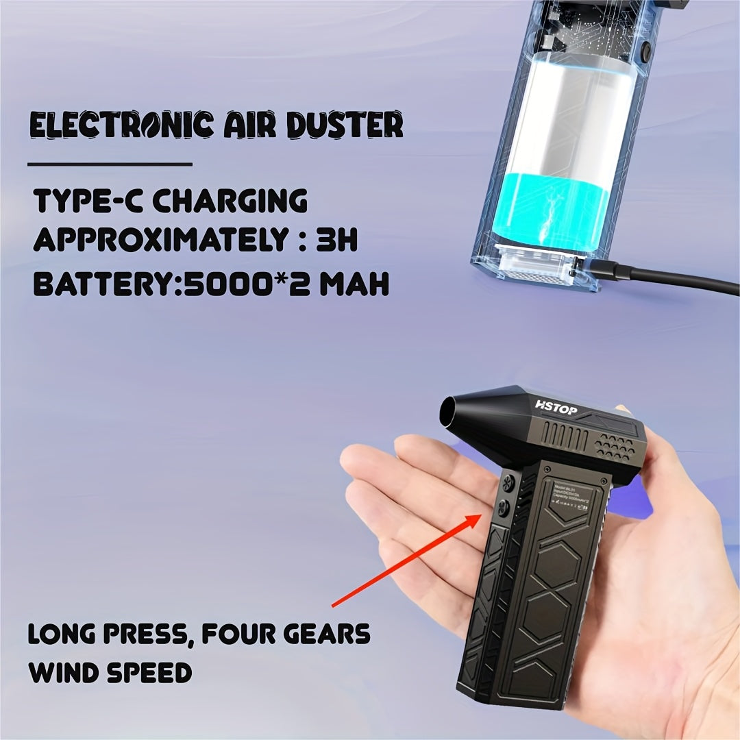 Portable handheld turbo fan with super power blower for snow, water, and dust removal.