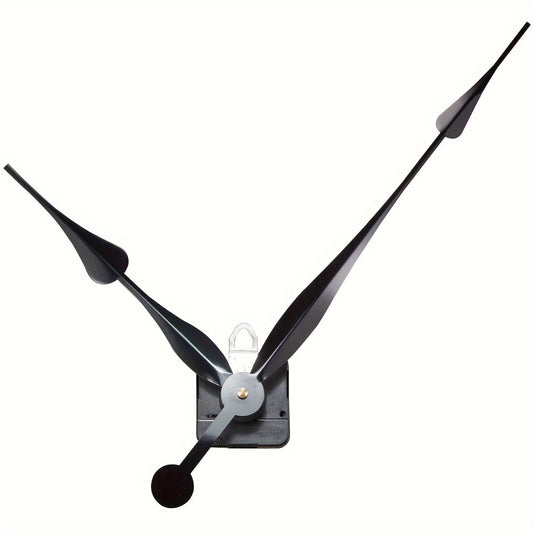 12-Inch Spade Hands Black Plastic Clock Movement with High Torque Long Shaft, Assembly Required