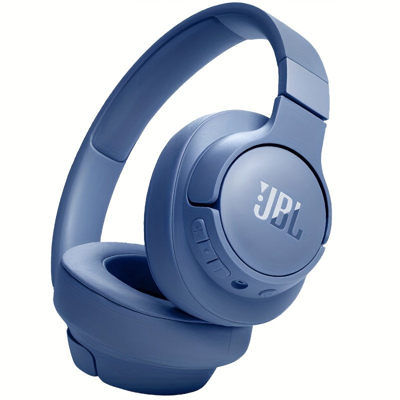 JBL TUNE 720BT Over-Ear Wireless Headphones with sound isolation, volume control, condenser mic, 3.5mm jack. Non-waterproof plastic design for phone, sports, exercise. Long battery life