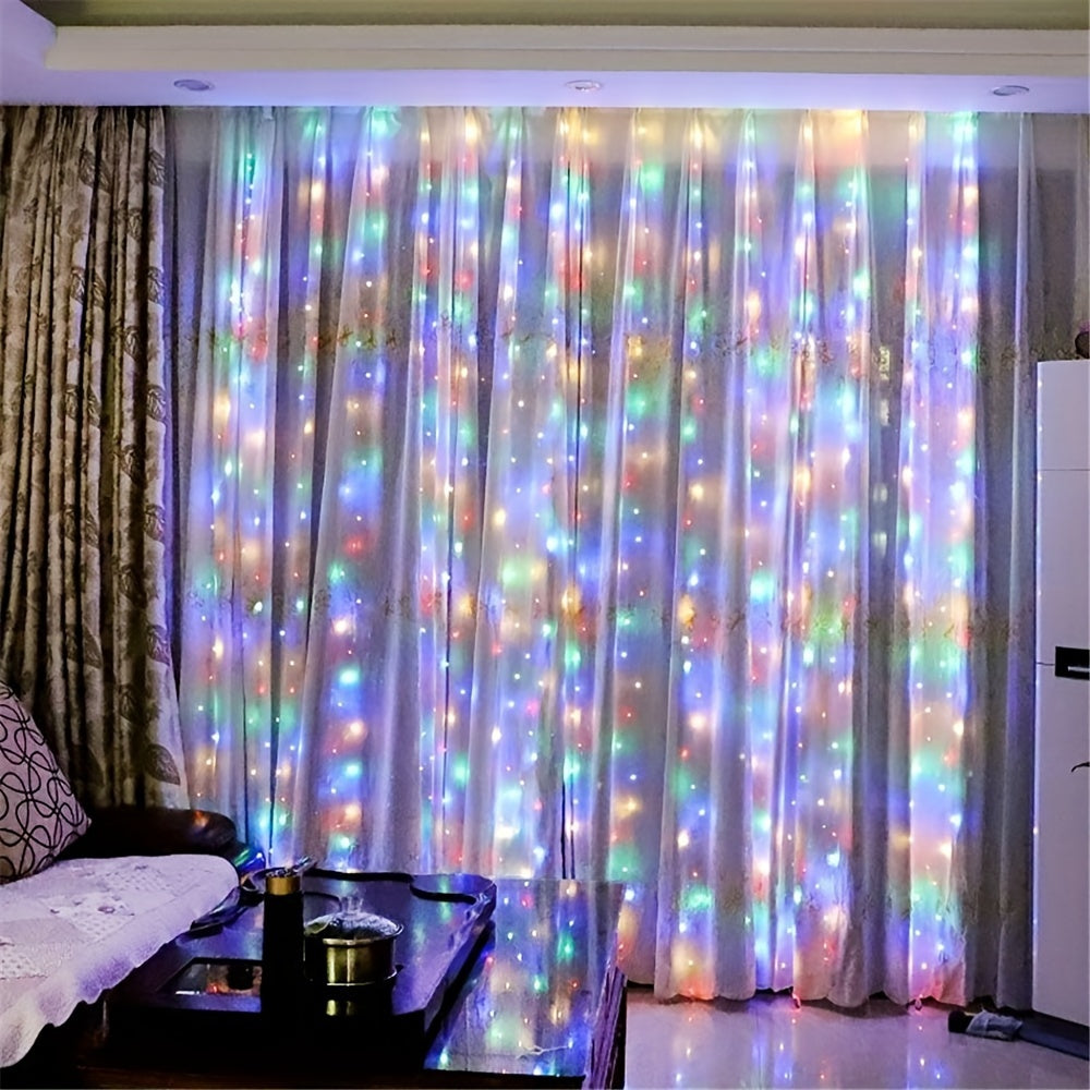 200 Warm White USB Curtain String Lights with Remote Control - Perfect for Room, Bedroom, Christmas, Halloween, Home Decor, Wedding, Party, Birthday, and Graduation.