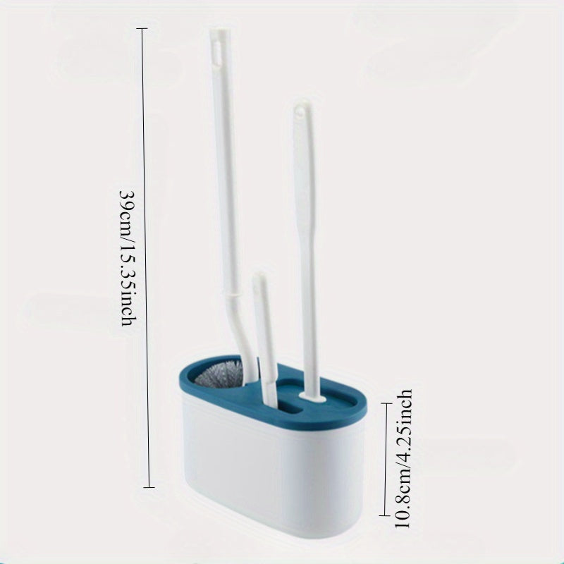 Modern Wall-Mounted Toilet Brush Set with Holder, Uncharged Manual Brush for Home Use