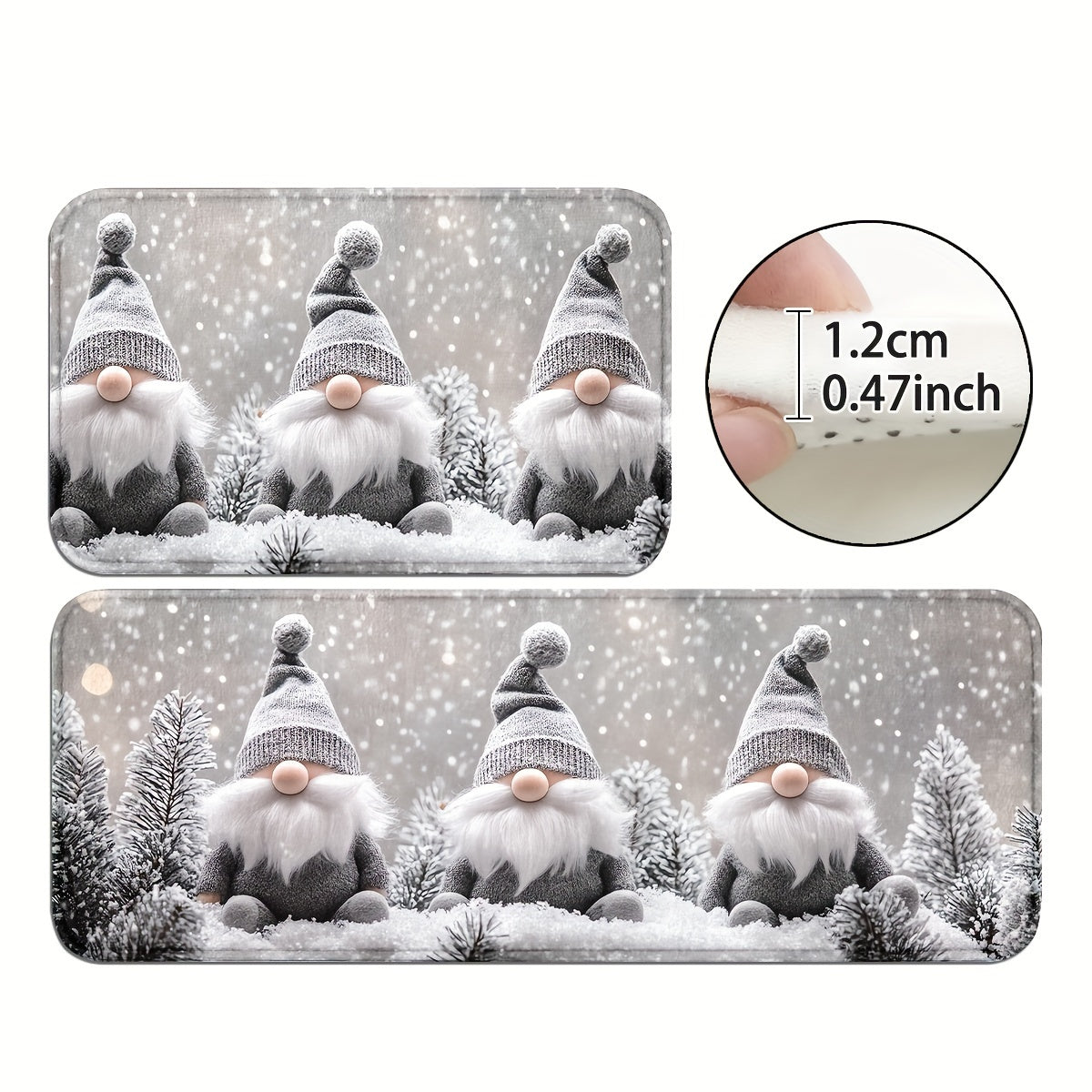 Get into the holiday spirit with our Christmas Gnome Door Mat! This non-slip, machine washable polyester rug can be used indoors or outdoors. It's the perfect housewarming gift or Christmas decoration.