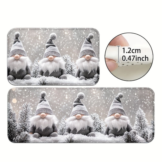 Get into the holiday spirit with our Christmas Gnome Door Mat! This non-slip, machine washable polyester rug can be used indoors or outdoors. It's the perfect housewarming gift or Christmas decoration.