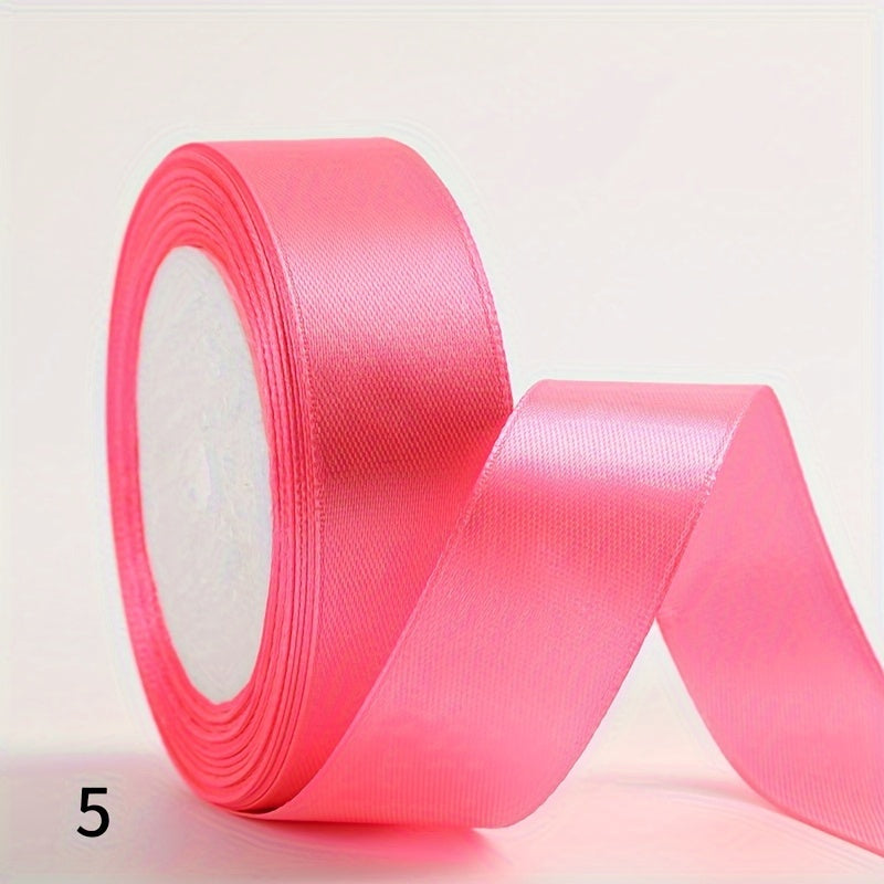 1 piece of 2.5cm wide, 25 yards long satin ribbon for gift wrapping, wedding decoration, car silk ribbon, baking, and webbing.