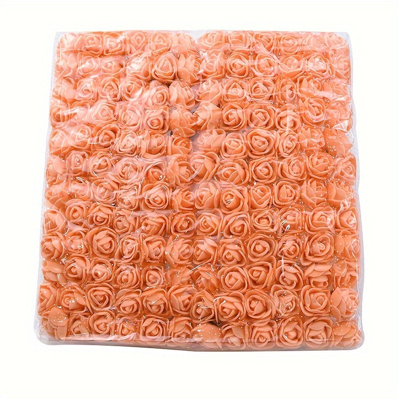 144 Mini foam roses, 2cm in size, ideal for DIY wedding bouquets, scrapbooking, and home decor. Perfect for holidays and Mother's Day.