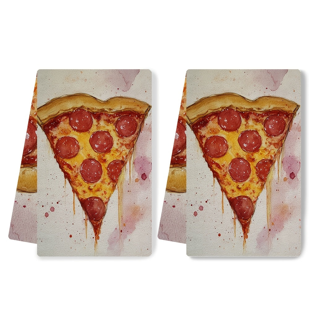 Get two ultra soft kitchen towels featuring a funny "Pizza Is My Valentine" design. These highly absorbent and machine washable dish hand towels measure 40.64x60.96 cm, making them perfect for Valentine's Day decor or everyday use.