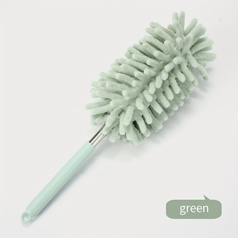 Retractable Rod Microfiber Dust Removal Brush: This cleaning tool is hand washable and suitable for use in offices, cars, windows, furniture, and ceiling fans.