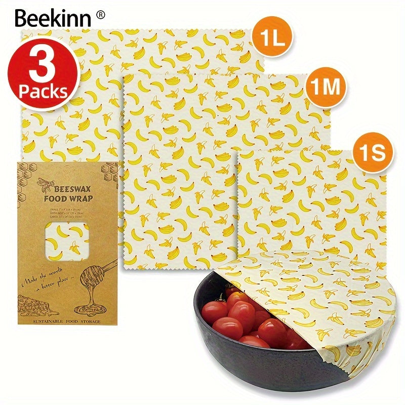 Reusable Beeswax Food Wrap with Round Latch Closure - Versatile Oil Cloth Wax Paper for Food Storage without Electricity - Freezer Safe Kitchen Essential