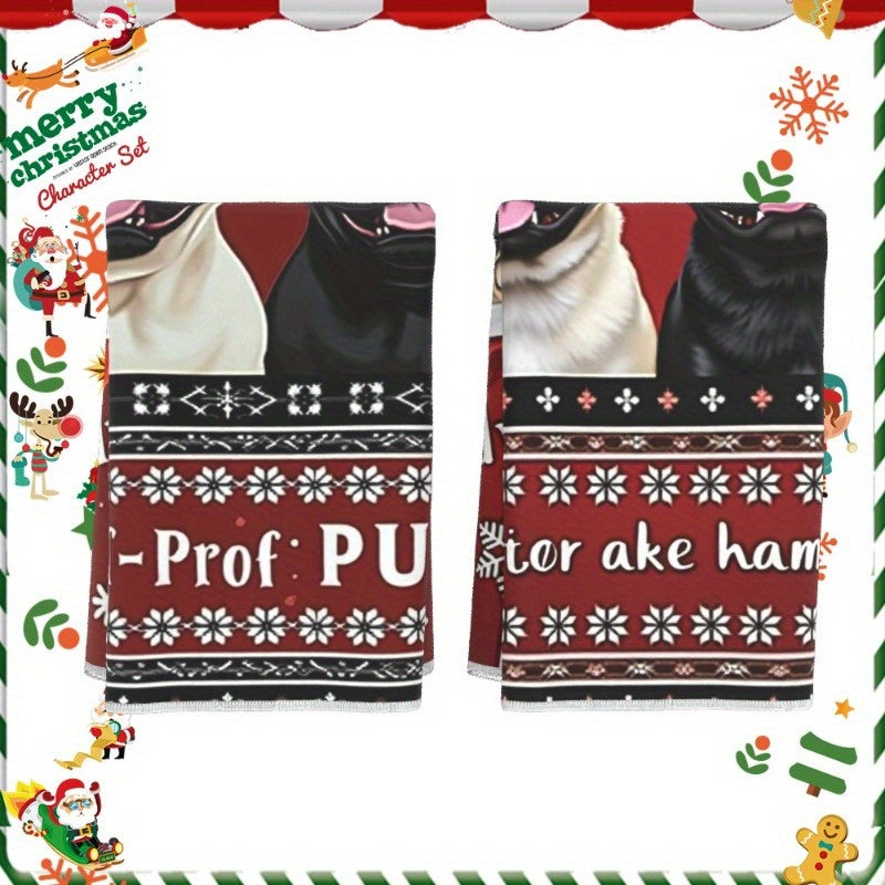 2 pieces of Merry Christmas Winter Gift Decoration measuring 18 by 66.04 cm, labeled as LHKTZ.