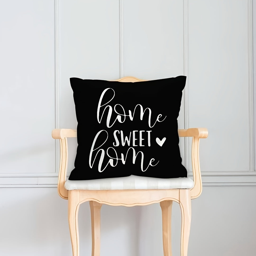 Modern Throw Pillow Case featuring a 1-piece letter graphic design, suitable for use on sofas, in the living room, or as home decor. Dimensions: 45.72x45.72cm. Filler not included.