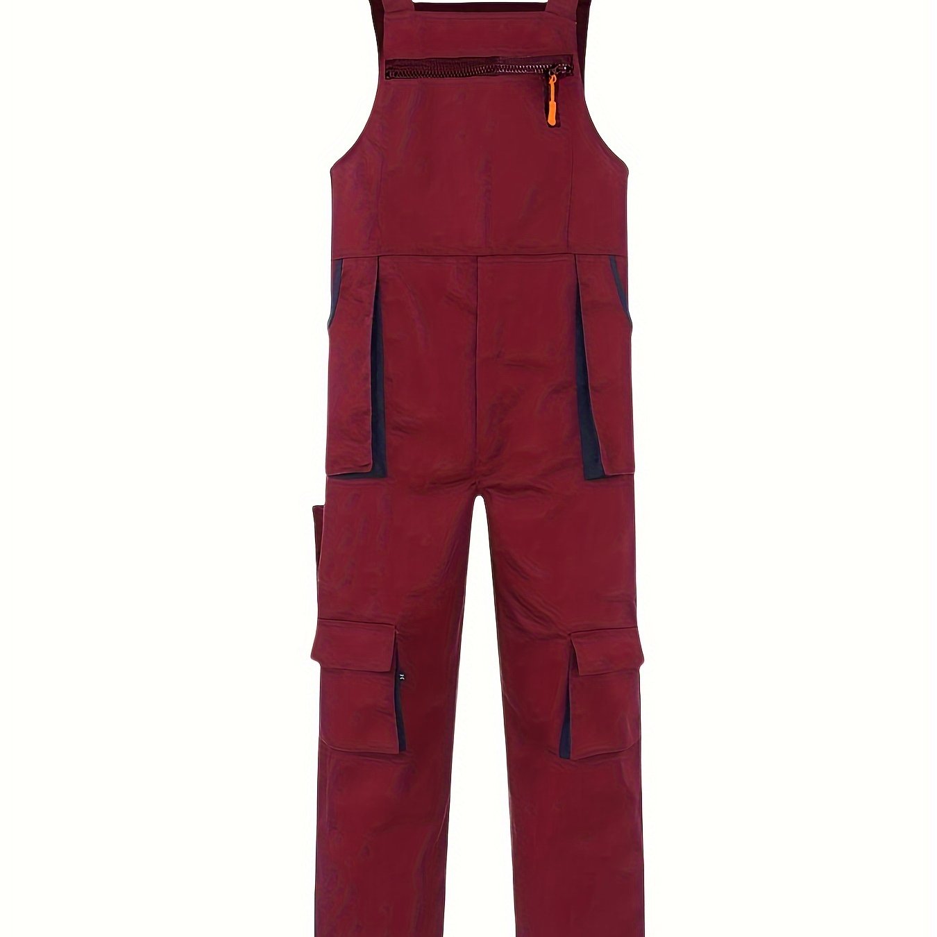 Men's Casual Polyester Work Overalls with Multi Pockets - Sleeveless Jumpsuit for Outdoor Work