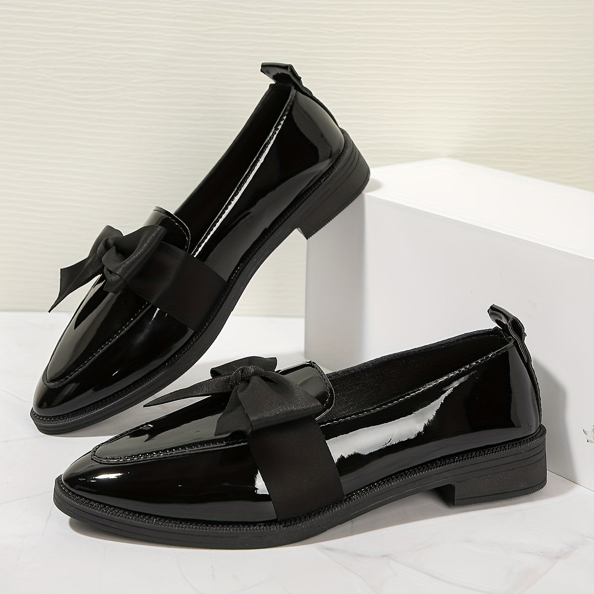 Summer loafers with bowknot detail, perfect for office and daily wear.