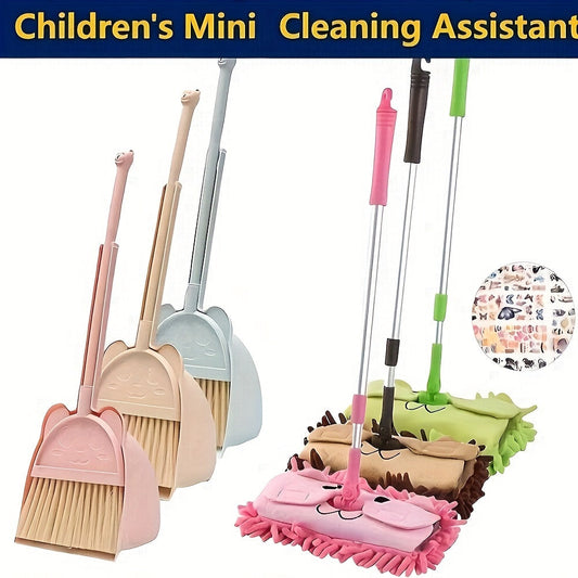 A Cute Mini Broom and Mop Set Perfect for Home Cleaning, Mini Broom Combo for Household Cleaning, Essential Cleaning Supplies and Tools.