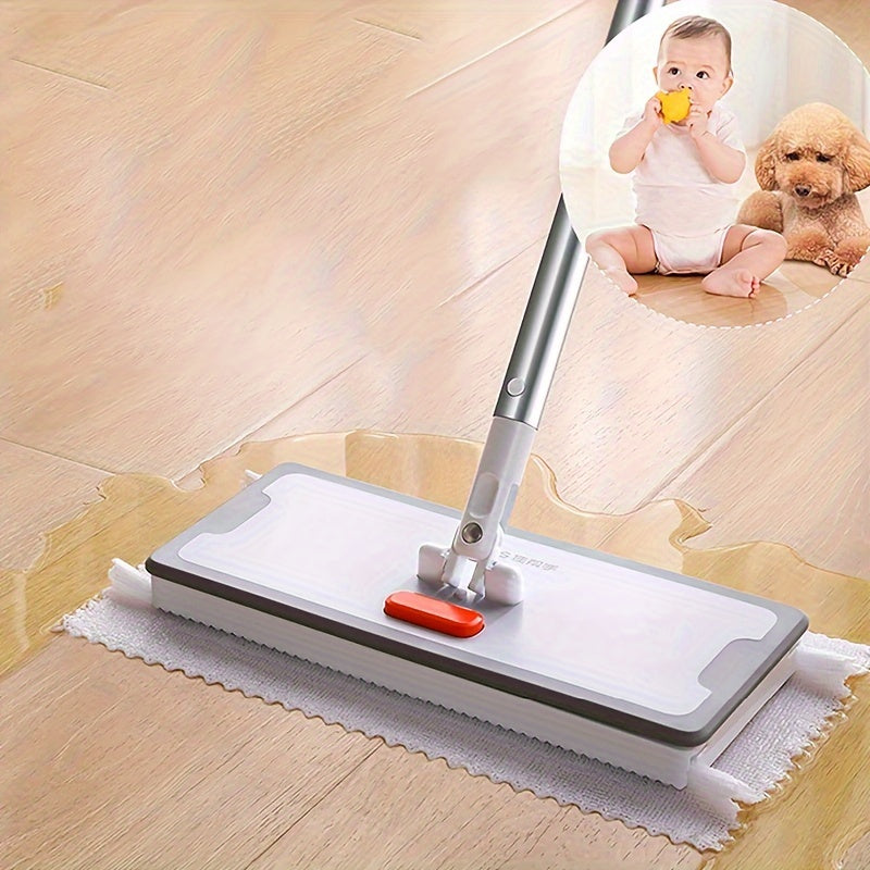 Large Microfiber Mop Ideal for Floor Cleaning, Flat Mop with 25.91 cm Width for Both Wet and Dry Cleaning, Perfect for Hardwood, Laminate, Tile, and Ceramic Floors.