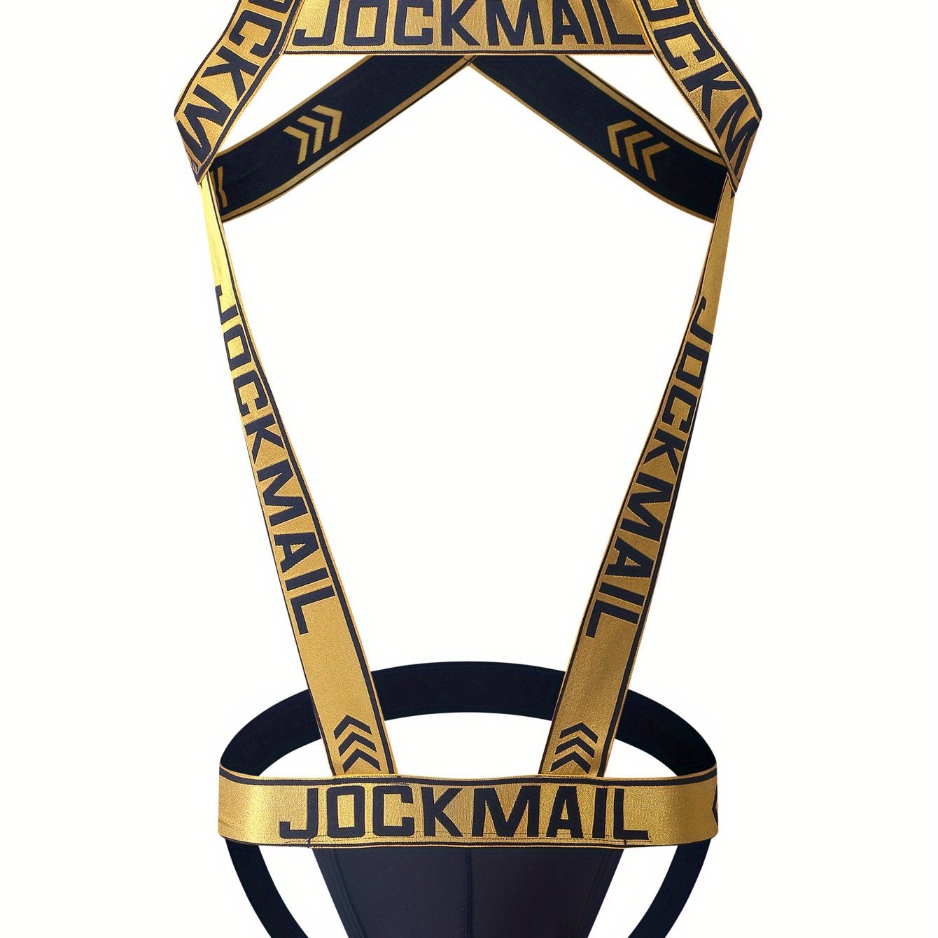 JOCKMAIL Men's Sexy Jockstrap - Stretchy nylon with branded print, breathable and comfortable, purple straps with white lettering, perfect for intimate wear.