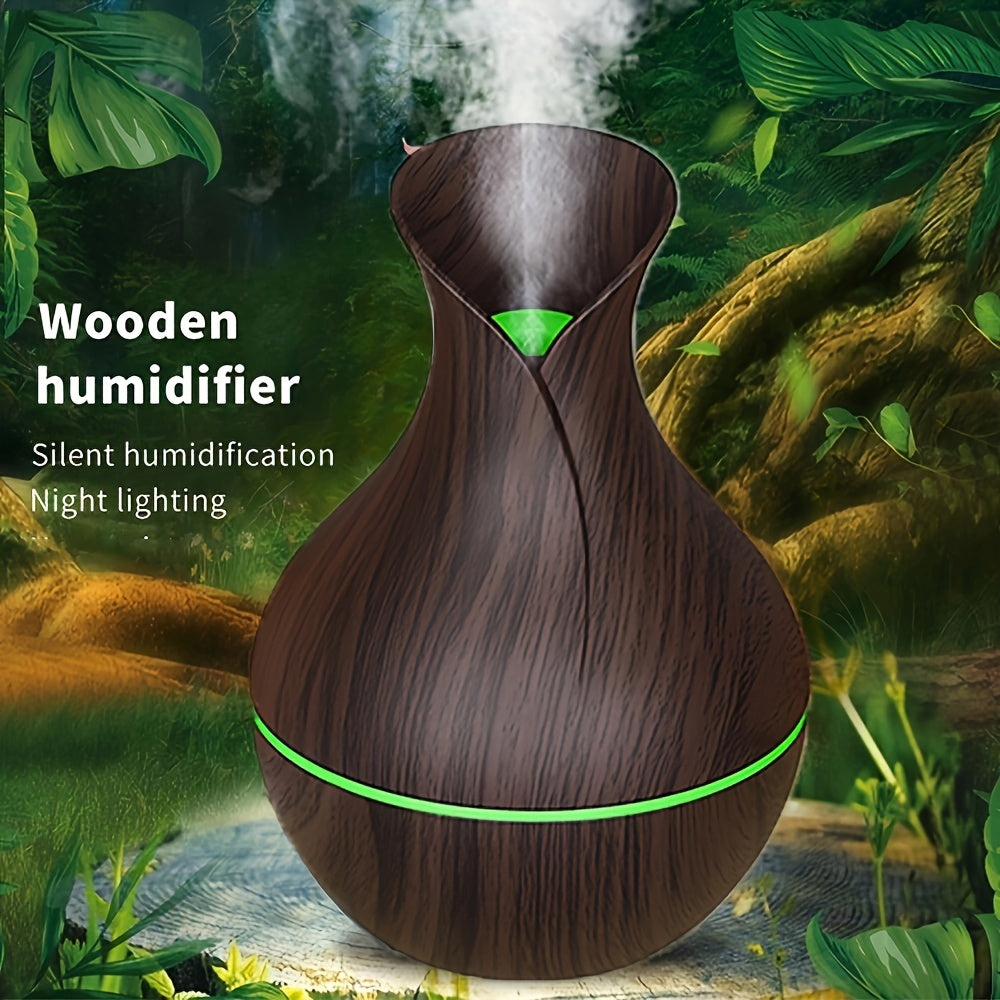 YAIAWISU USB Ultrasonic Air Humidifier with Essential Oil Diffuser, 7 Color LED, Quiet Mini Cold Mist, USB Powered - Ideal for Single Room use in Office, Home or Bedroom.