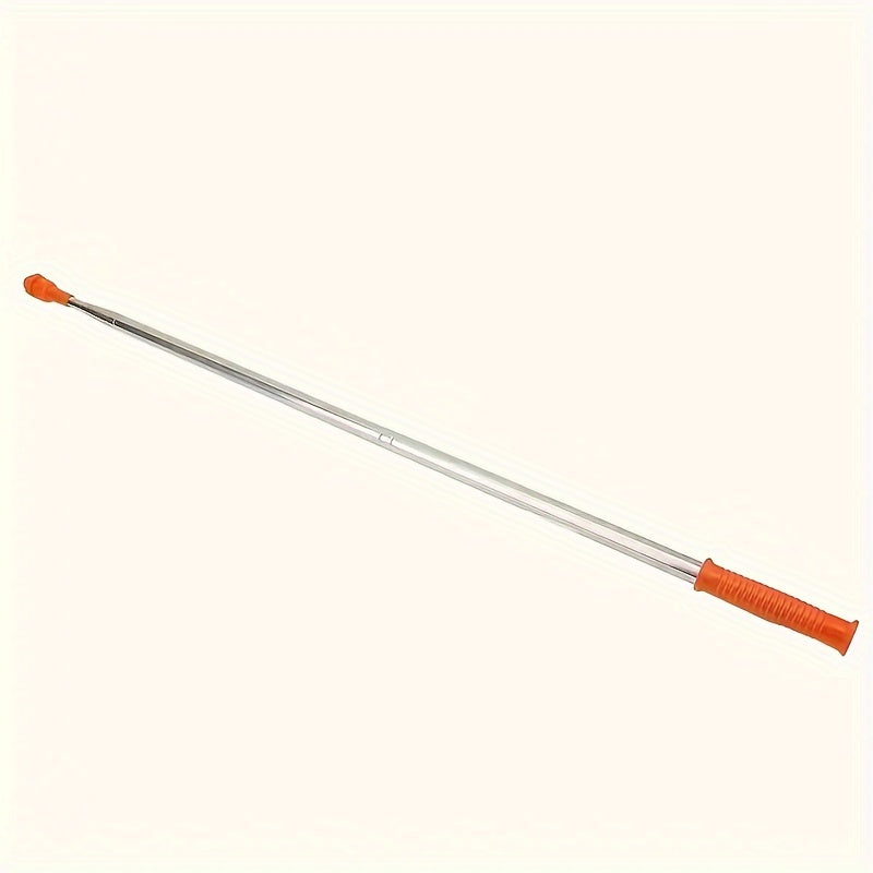 Durable stainless steel extension rod for efficient watering and spraying in the garden.