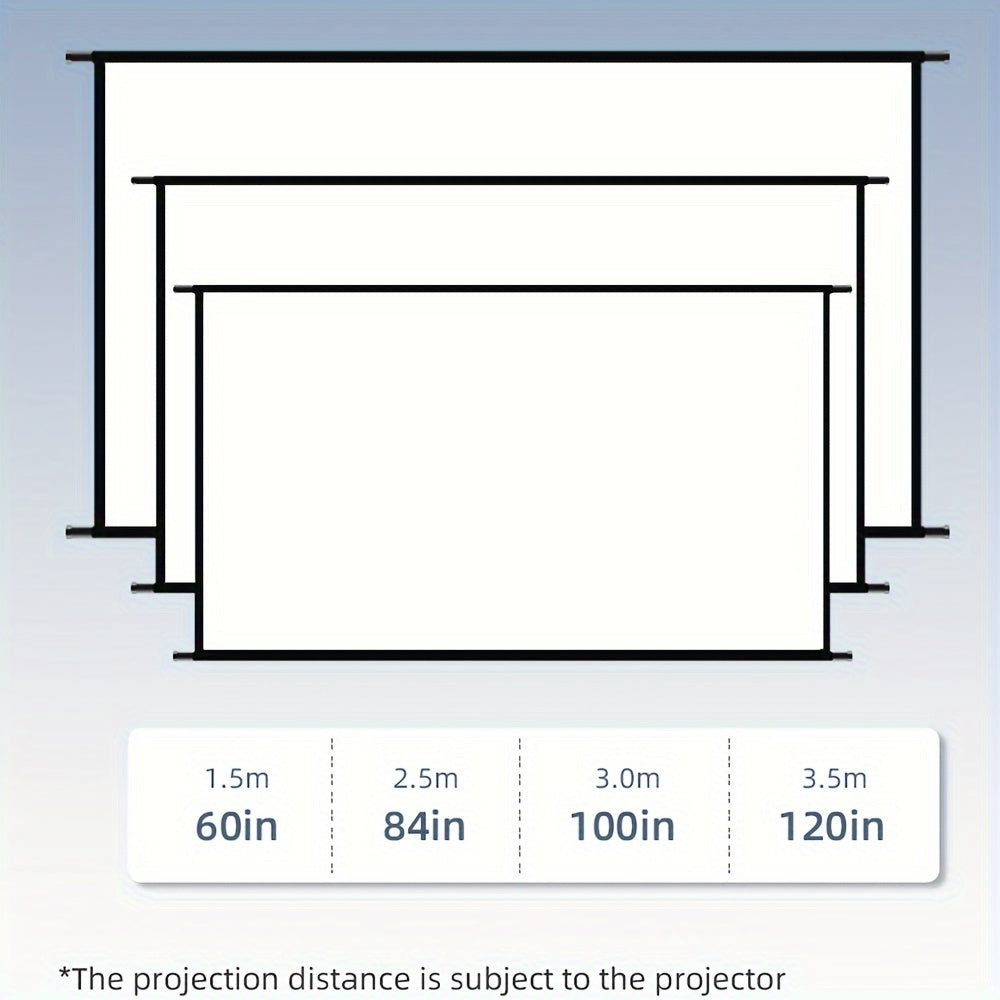 LEJIADA High-Definition Projector Screen - Wall Mount, Wrinkle-Free White, 152.4-304.8 cm, 160° Viewing Angle, Indoor, Home Theater & Office Use