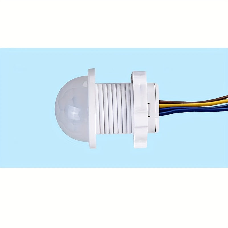 White PIR Motion Sensor with 110° Range for Automatic Lighting in Home & Industrial Settings, Easy to Install