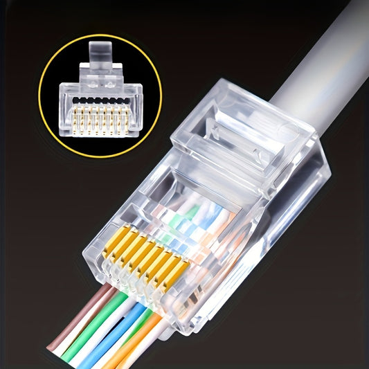 CAT6 RJ45 connectors are perforated crystal heads for unshielded network lines.