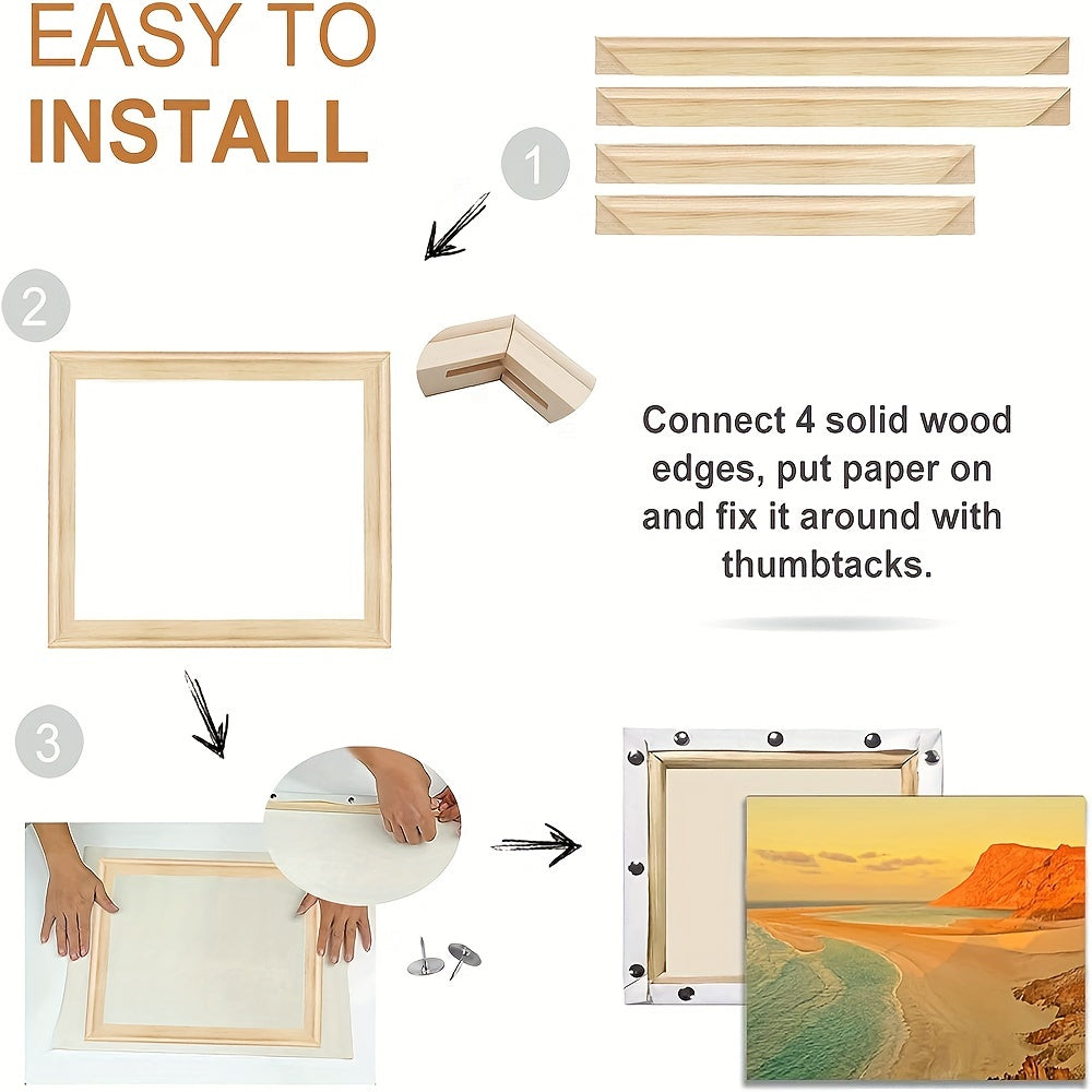 DIY Solid Wood Canvas Picture Frame for Stunning Diamond Oil Paintings and Wall Art, Perfect for Home Decor.