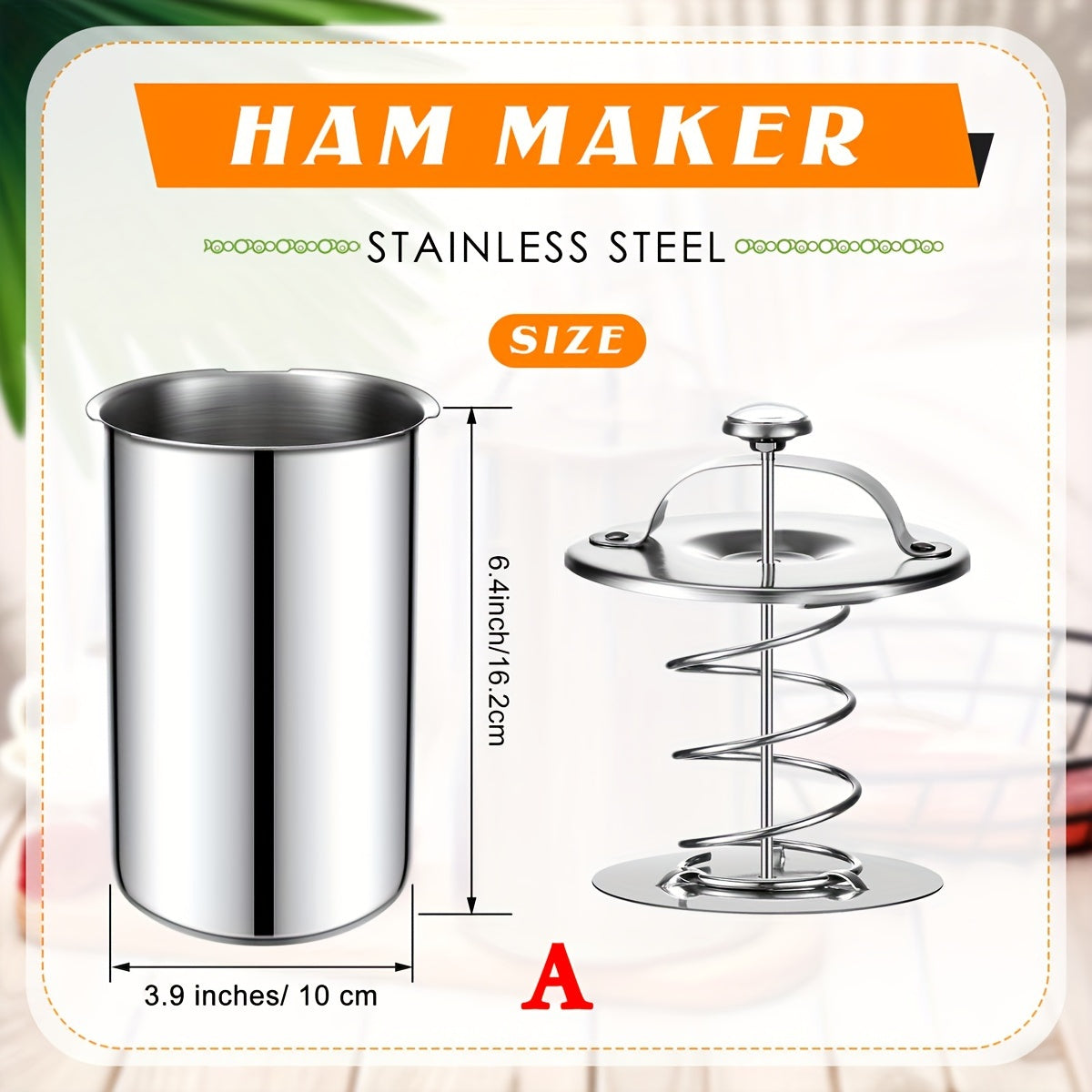 Choxila Stainless Steel Ham Maker with Thermometer - Ideal for Cooking Steamed and Boiled Meats, a Safe and Convenient Kitchen Tool