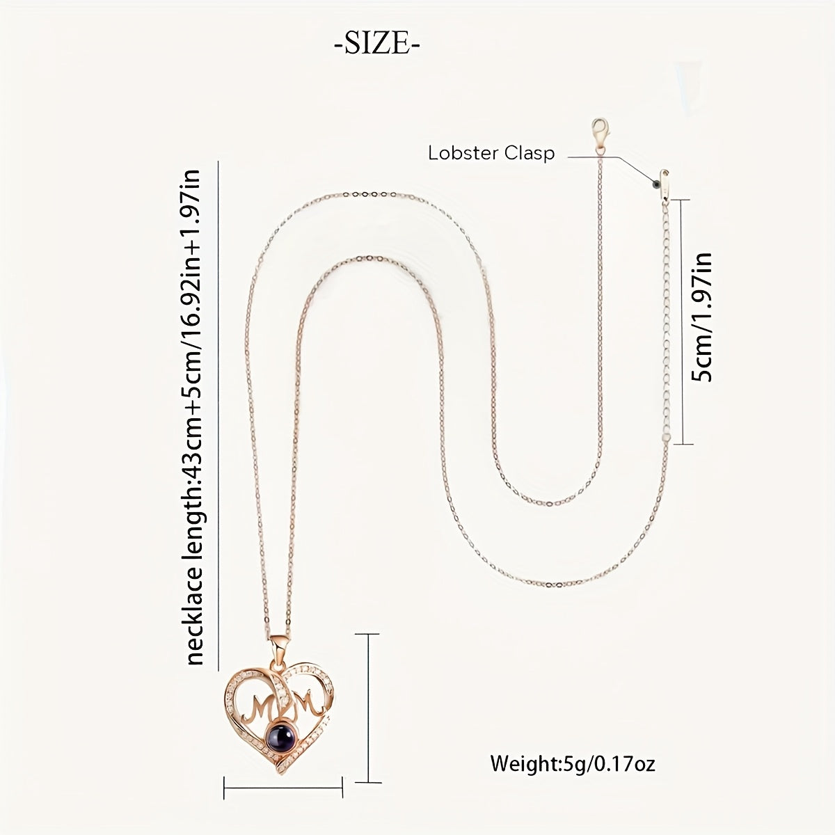 Stylish Red Apple Gift Box featuring a "I Love You" Heart Pendant, Rose Gold Plated Necklace with Synthetic Zirconia - Perfect Jewelry Gift for Mother, Wife, Grandmother. Suitable for Everyday Wear and Special Events - Great Christmas Gift Suggestion.