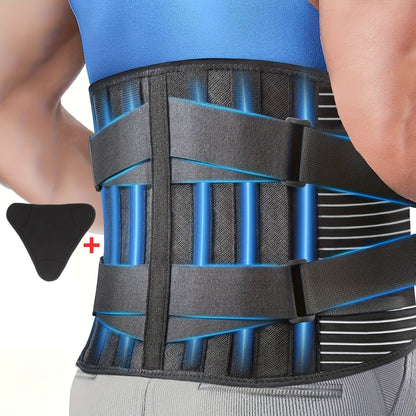 Breathable adjustable lumbar support belt for men and women, dry clean only.